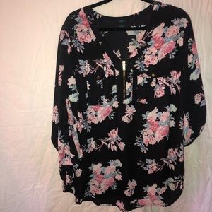 Floral sheer blouse